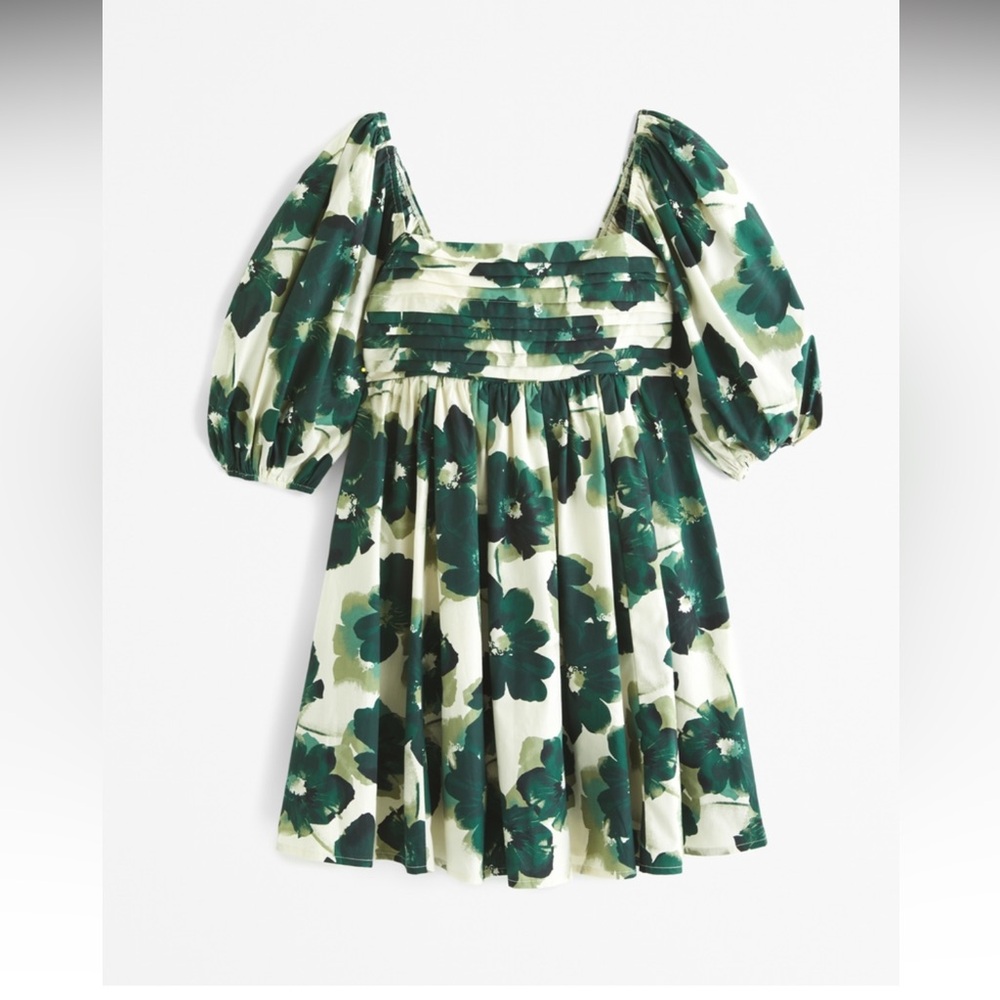 Abercrombie and Fitch Emerson Poplin Puff Sleeve Mini Dress